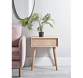 Chevron Oak Side Table