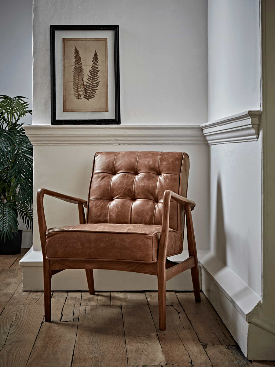 Mid Century Armchair - Leather