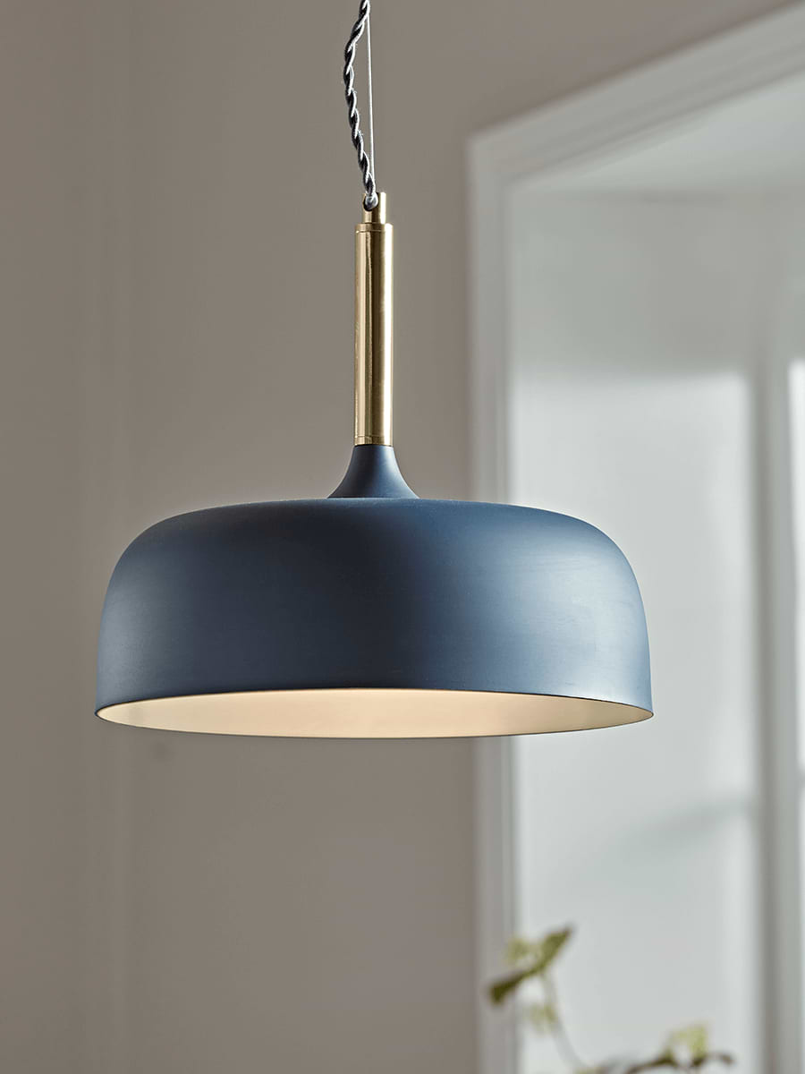 Blue & Brass Pendant Light