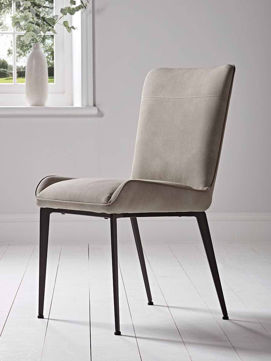 Two Soft Grey Dining Chairs