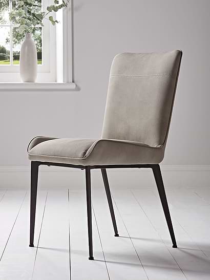 Two Soft Grey Dining Chairs