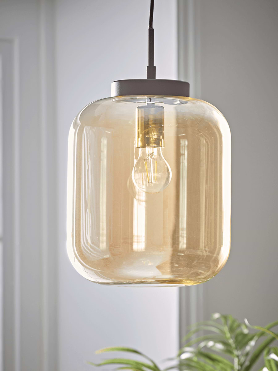 Amber Glass Squoval Pendant