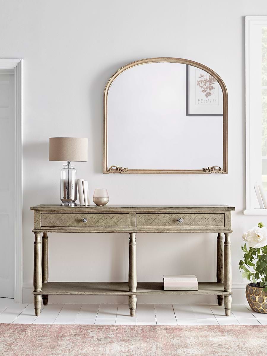 Geometric Parquet Console Table