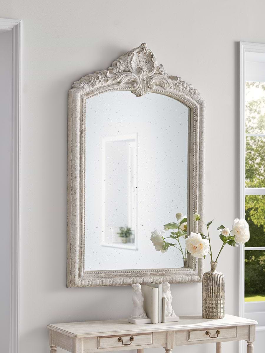 Distressed Ornate Topped Mirror