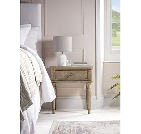 Geometric Parquet Single Drawer Bedside Table