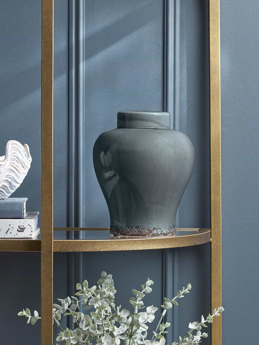 Blue Glazed Storage Jar