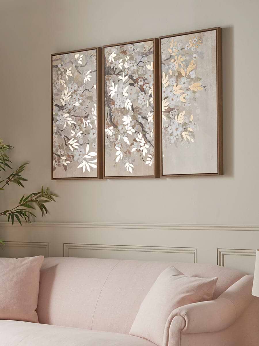 Three Textured Blossom Canvases