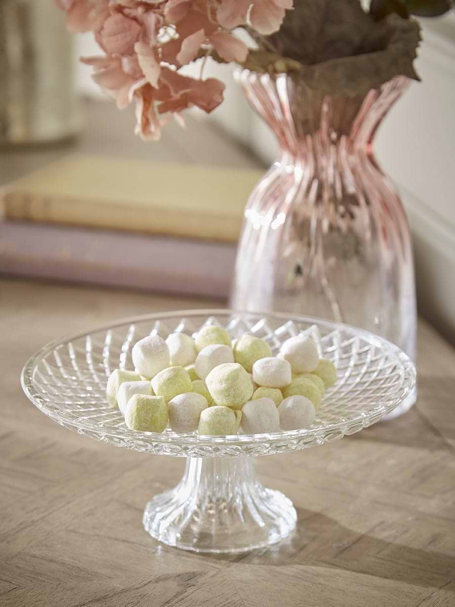 Textured Glass Cake Plate