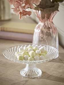 Textured Glass Cake Plate