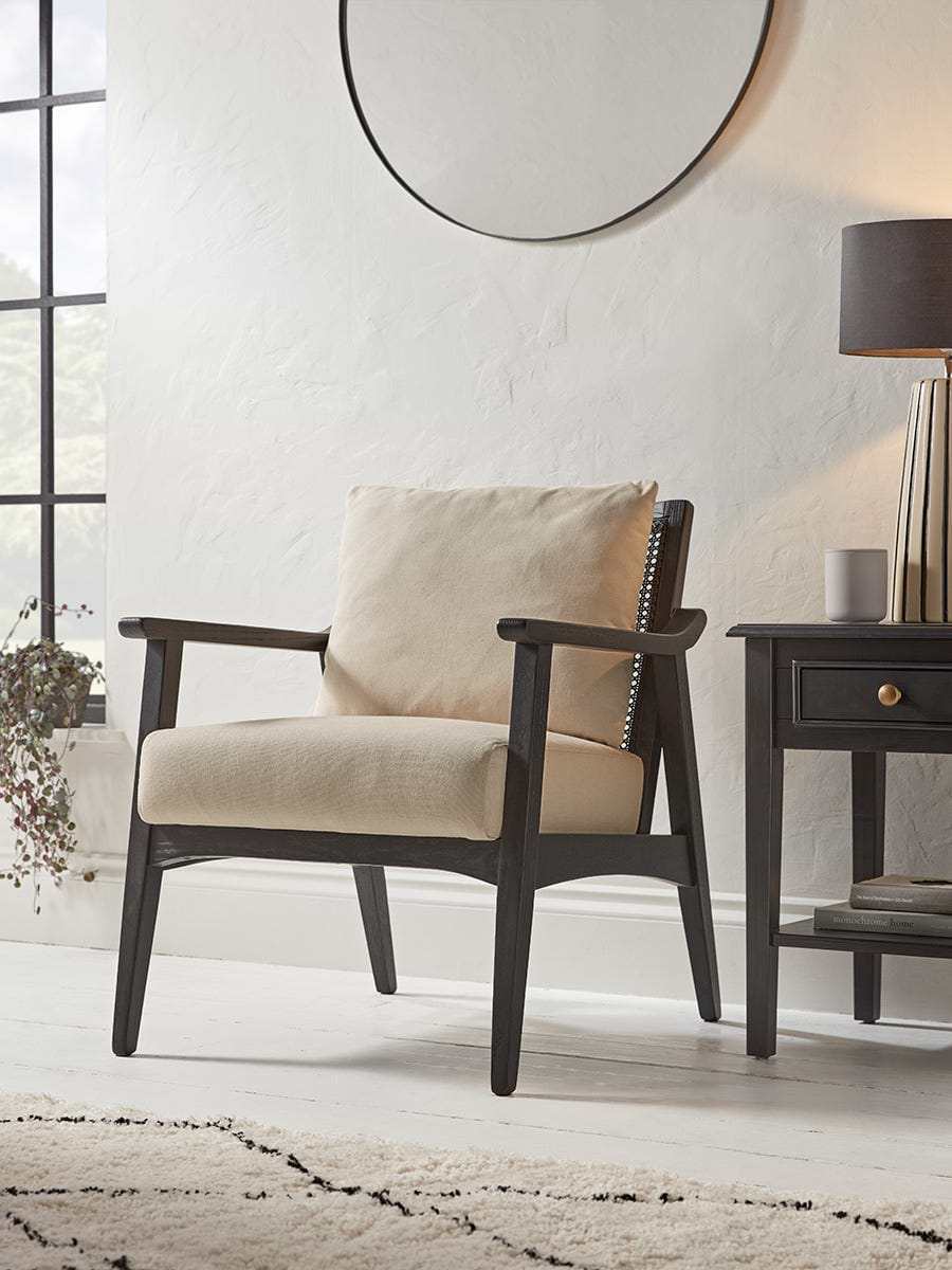 Cane Webbing Armchair - Black