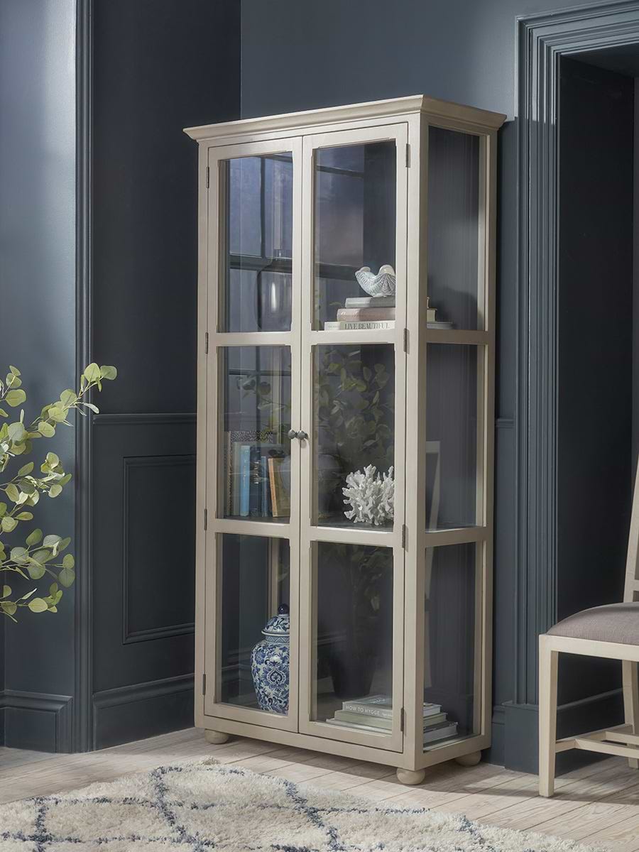 Distressed Birch Display Cabinet