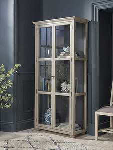 Distressed Birch Display Cabinet