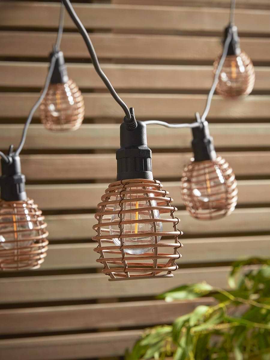 Faux Rattan Festoon Lights