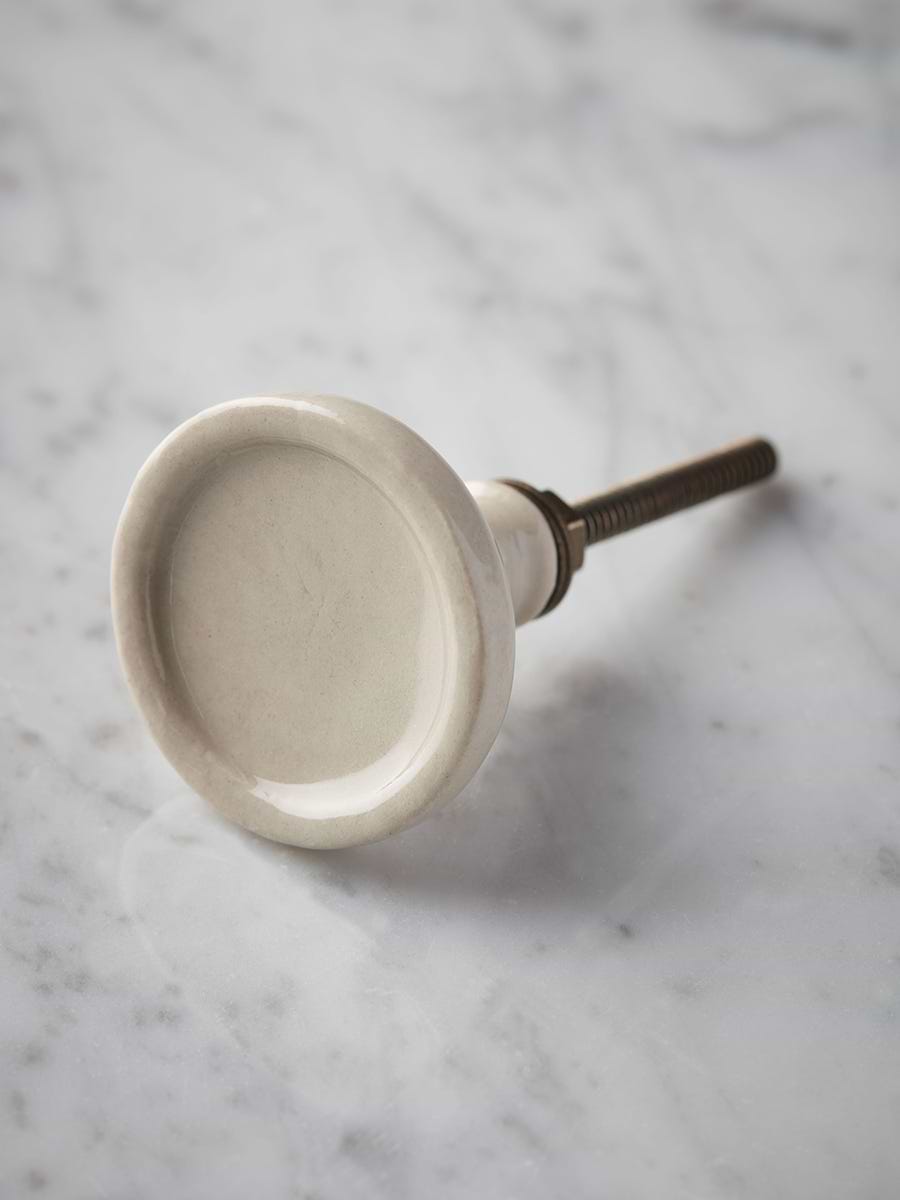 Ceramic Round Knob - White