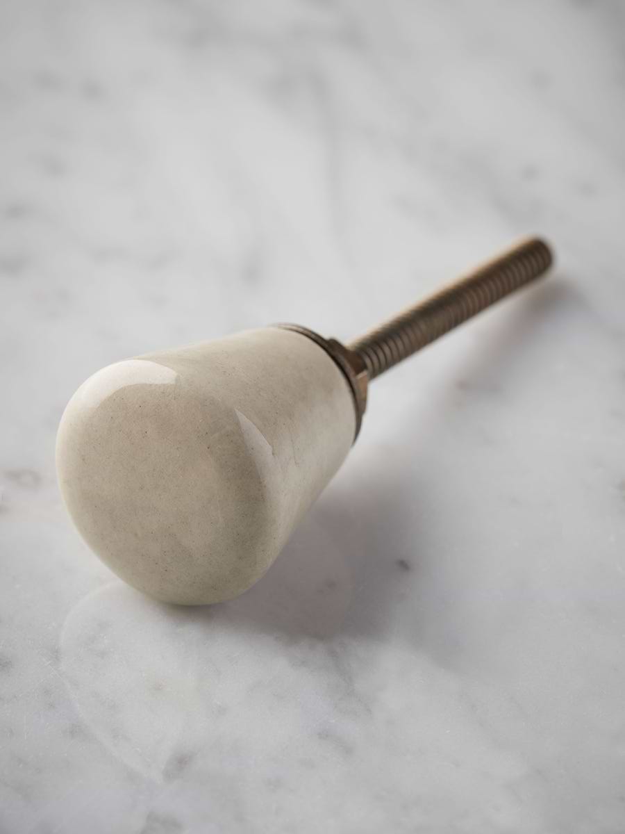 Ceramic Tapered Knob - White