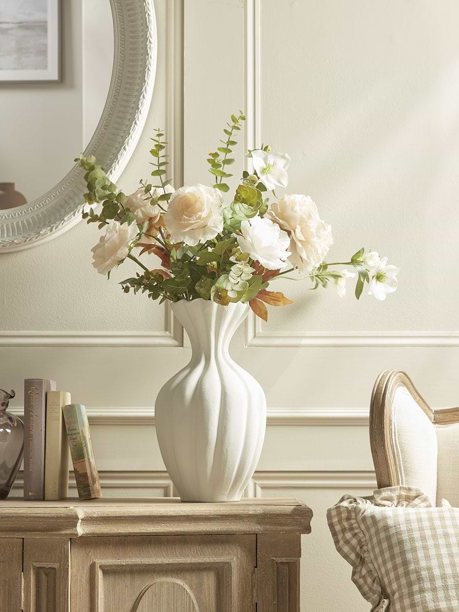 Fluted Stoneware Vase