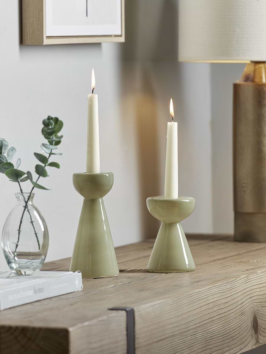 Sage Glass Candleholder