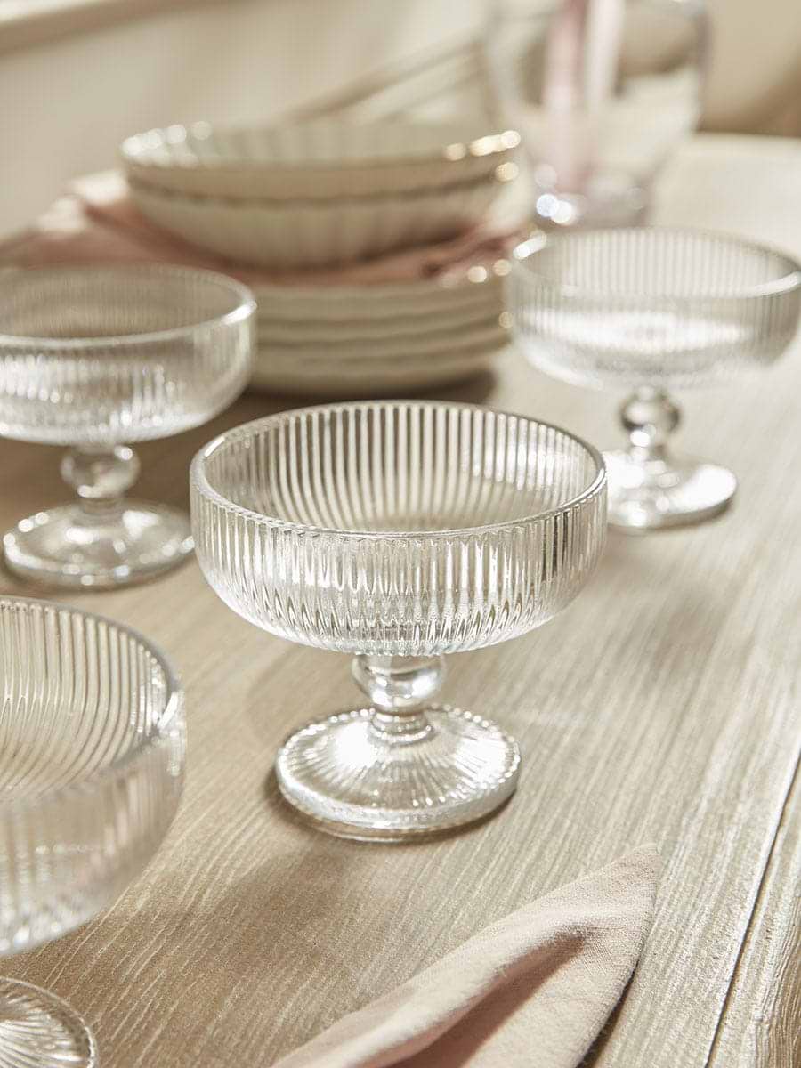 Four Fluted Sundae Glasses