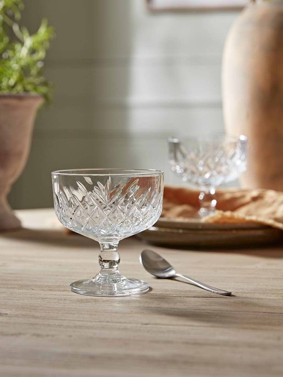 Four Vintage Style Ice Cream Bowls