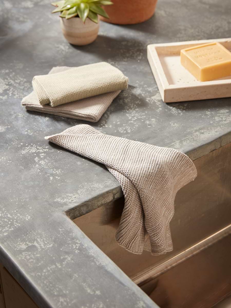 Three Cotton Dishcloths - Natural