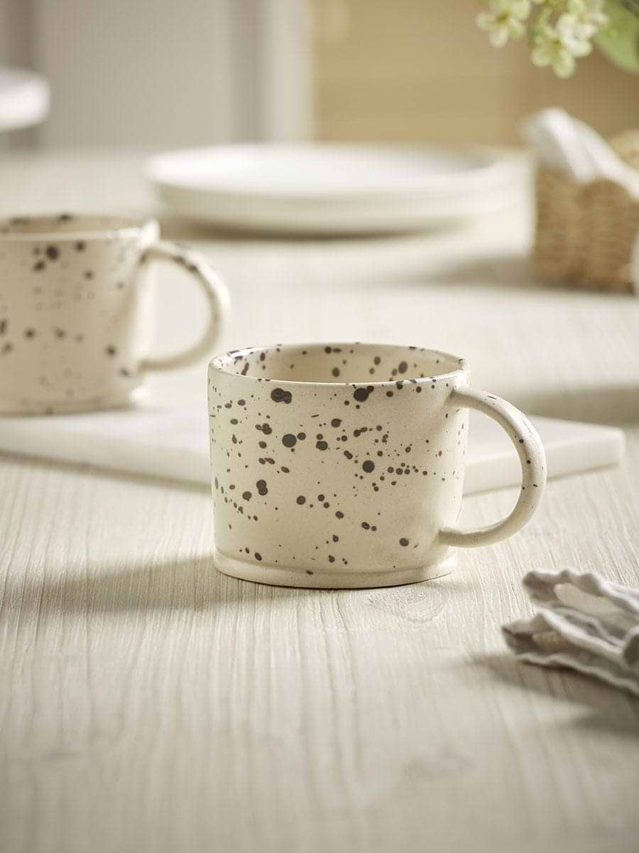 Two Splatter Glazed Mugs