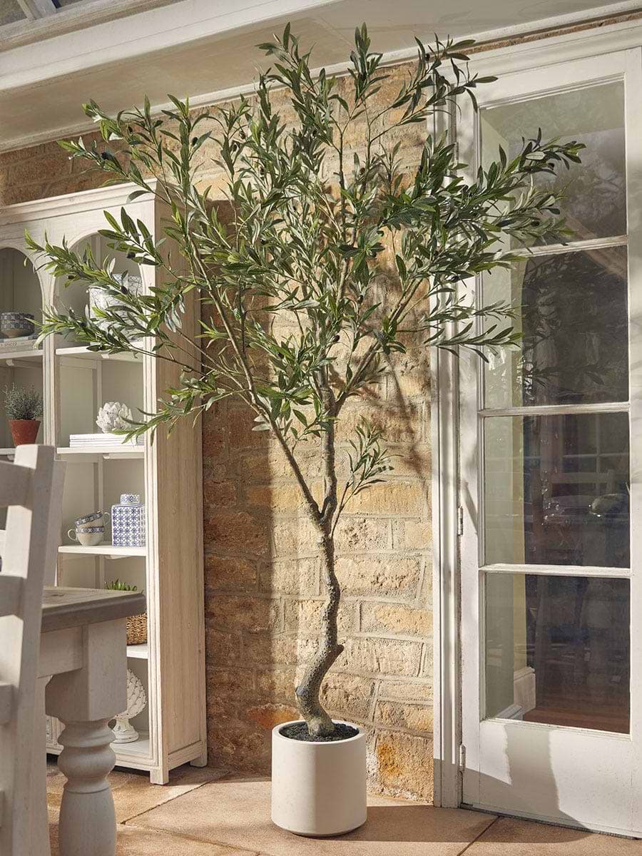 Faux Potted Fruiting Olive Tree