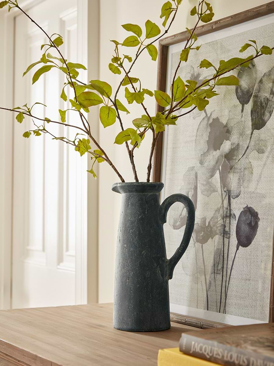 Mela Aged Stone Effect Pitcher Vase