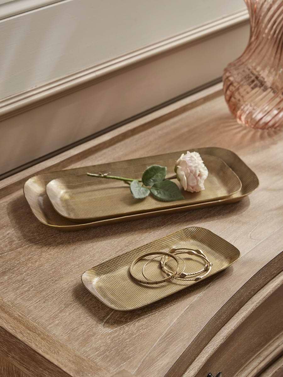 Three Golden Textured Trays