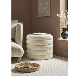Ribbed Boucle Ottoman