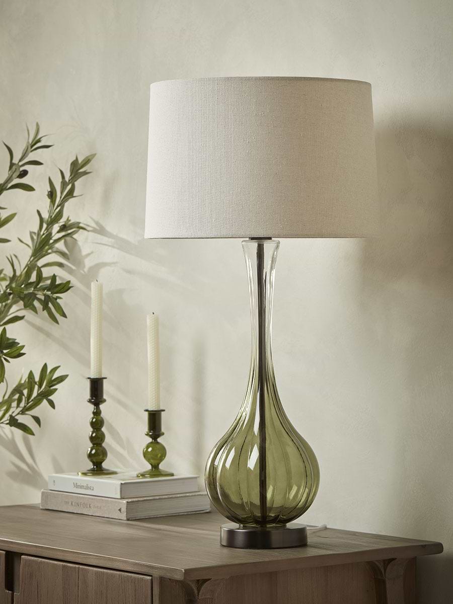 Green Glass Table Lamp