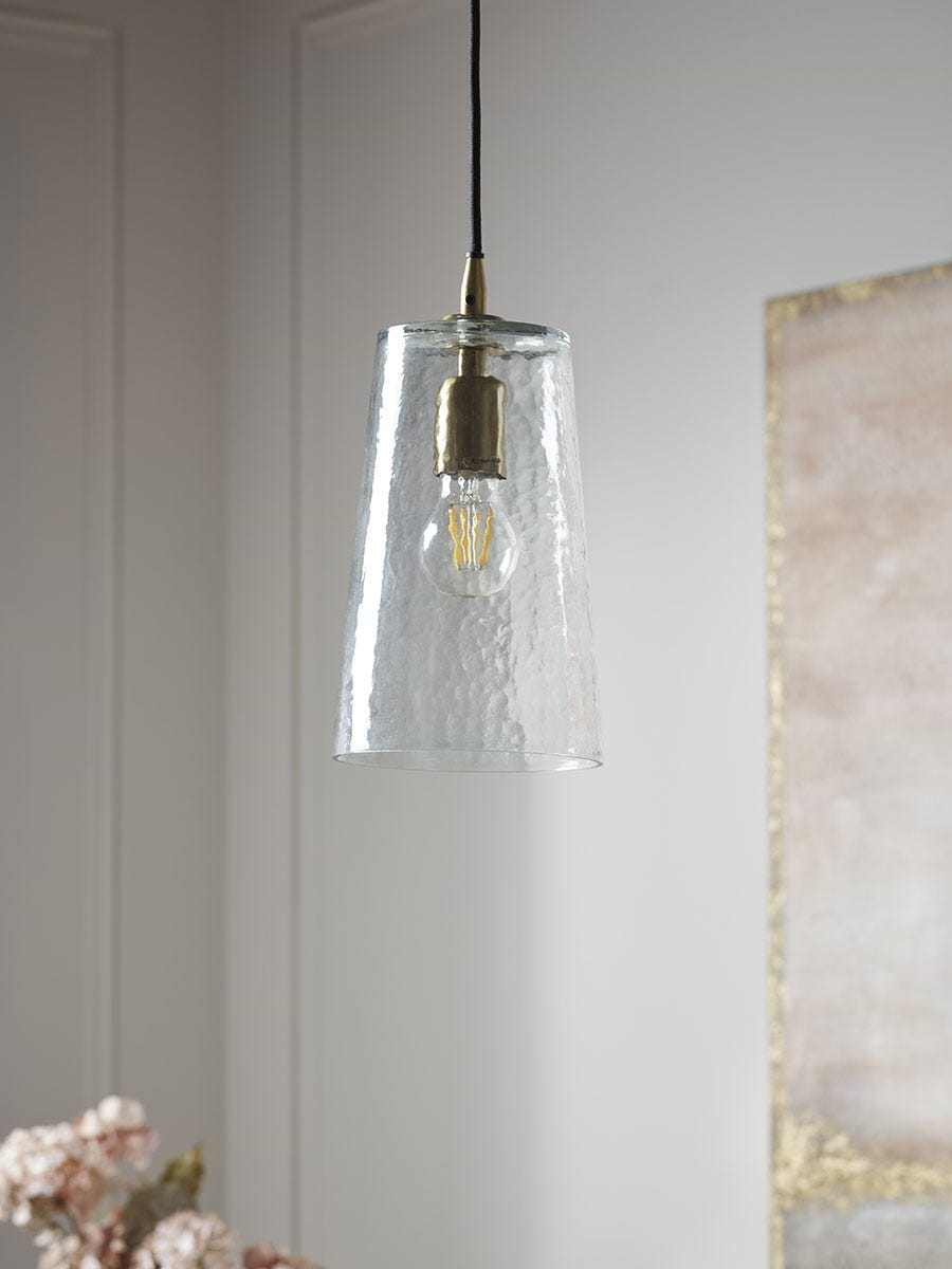 Hammered Glass Cone Pendant