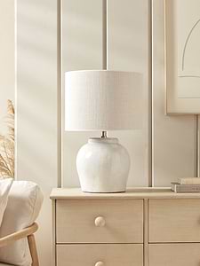 White Glazed Table Lamp