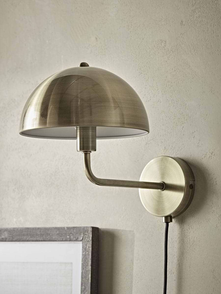 Metal Dome Wall Light - Brass