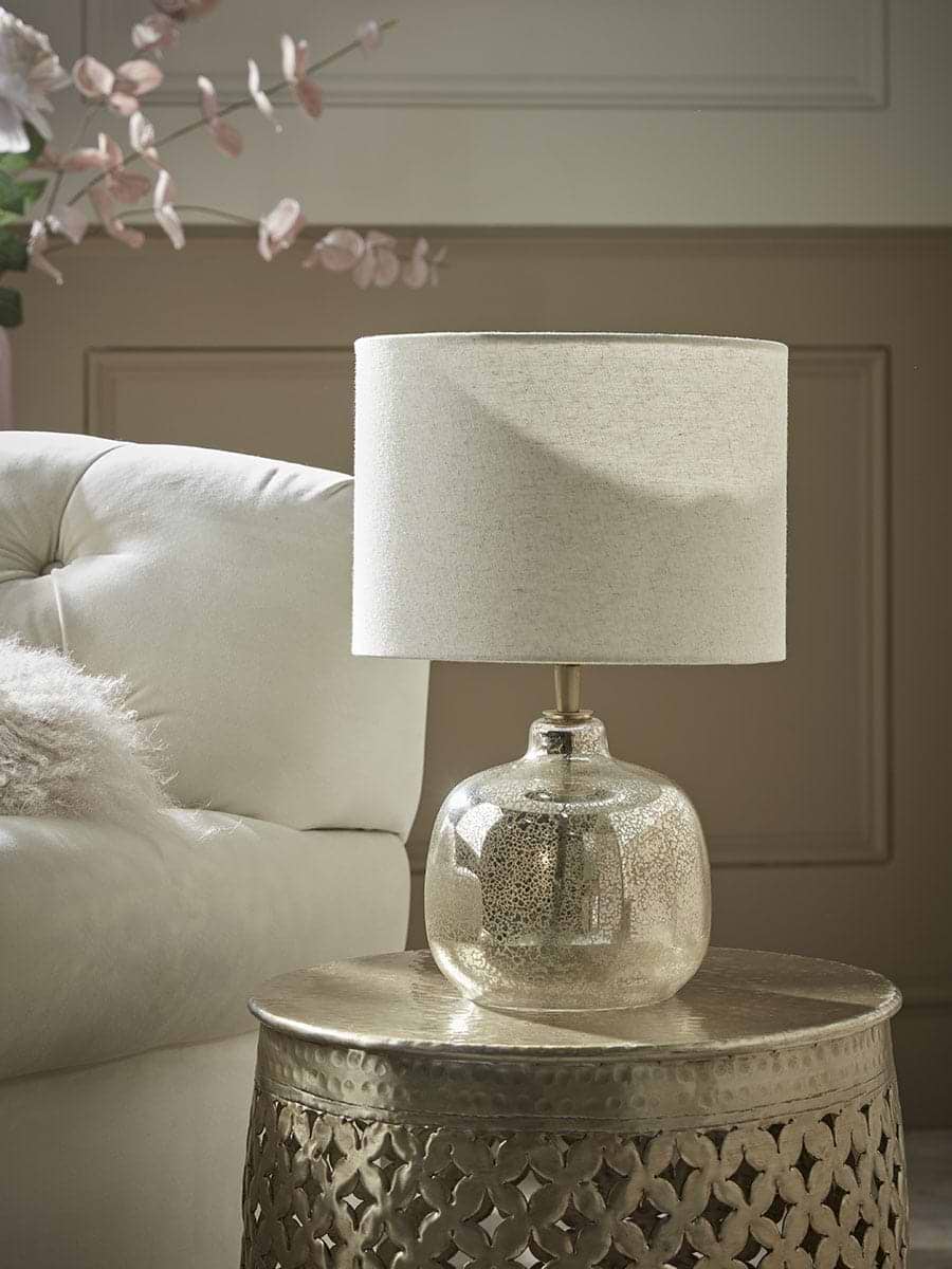 Round Mercuried Glass Table Lamp