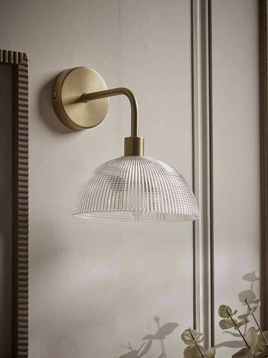 Ribbed Glass Dome - Wall Light
