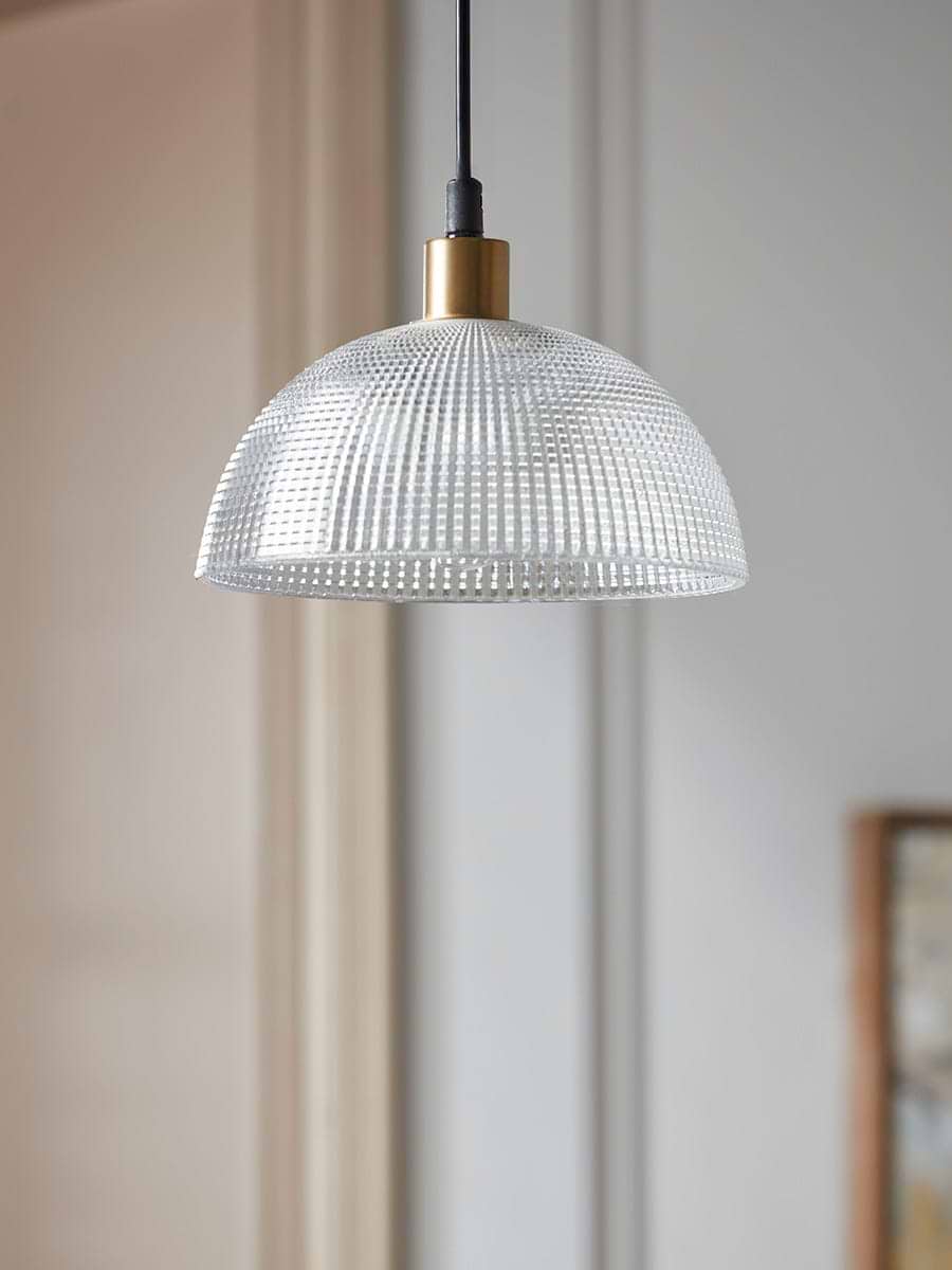 Ribbed Glass Dome - Pendant