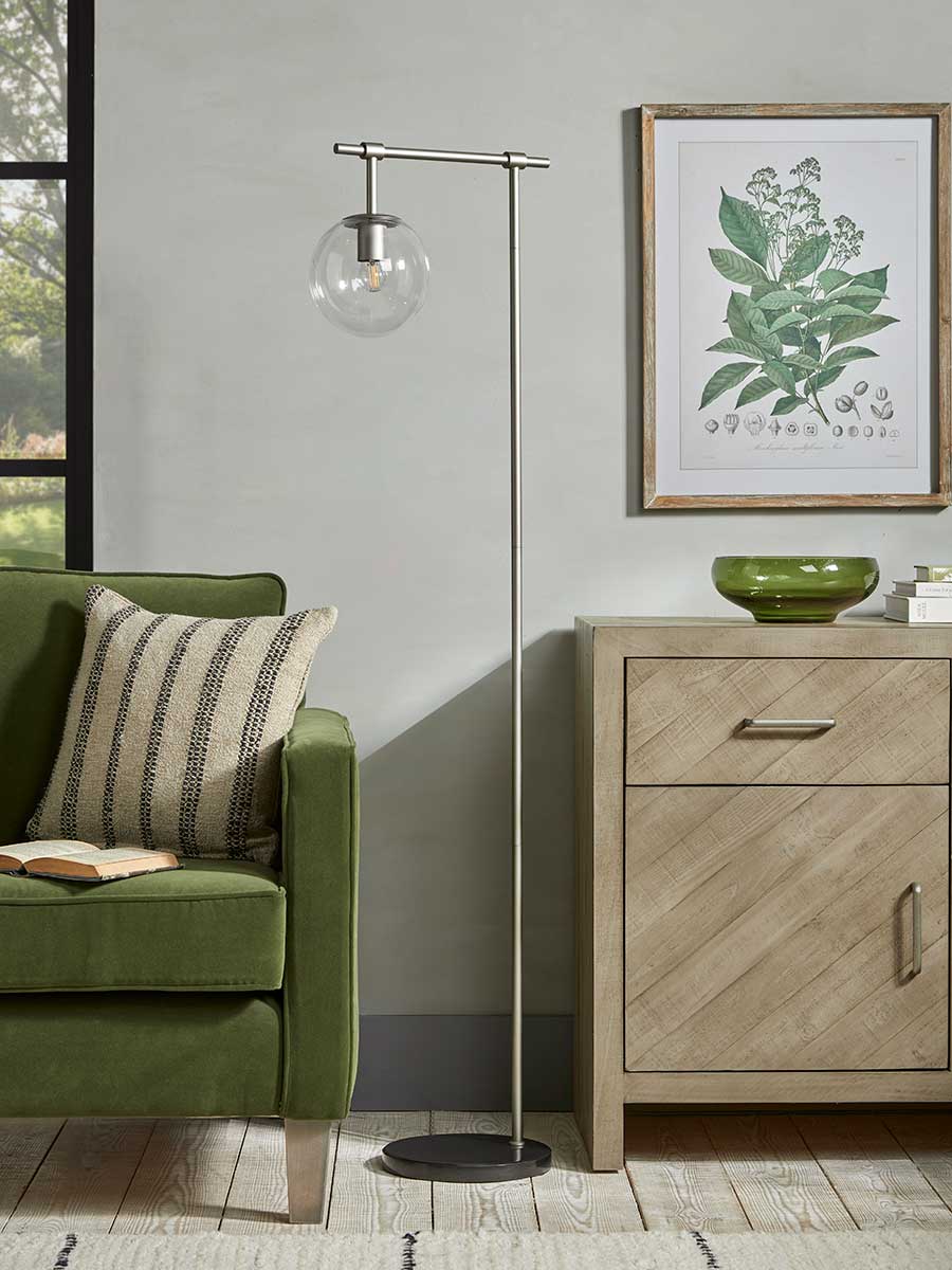 Globe Floor Lamp - Nickel