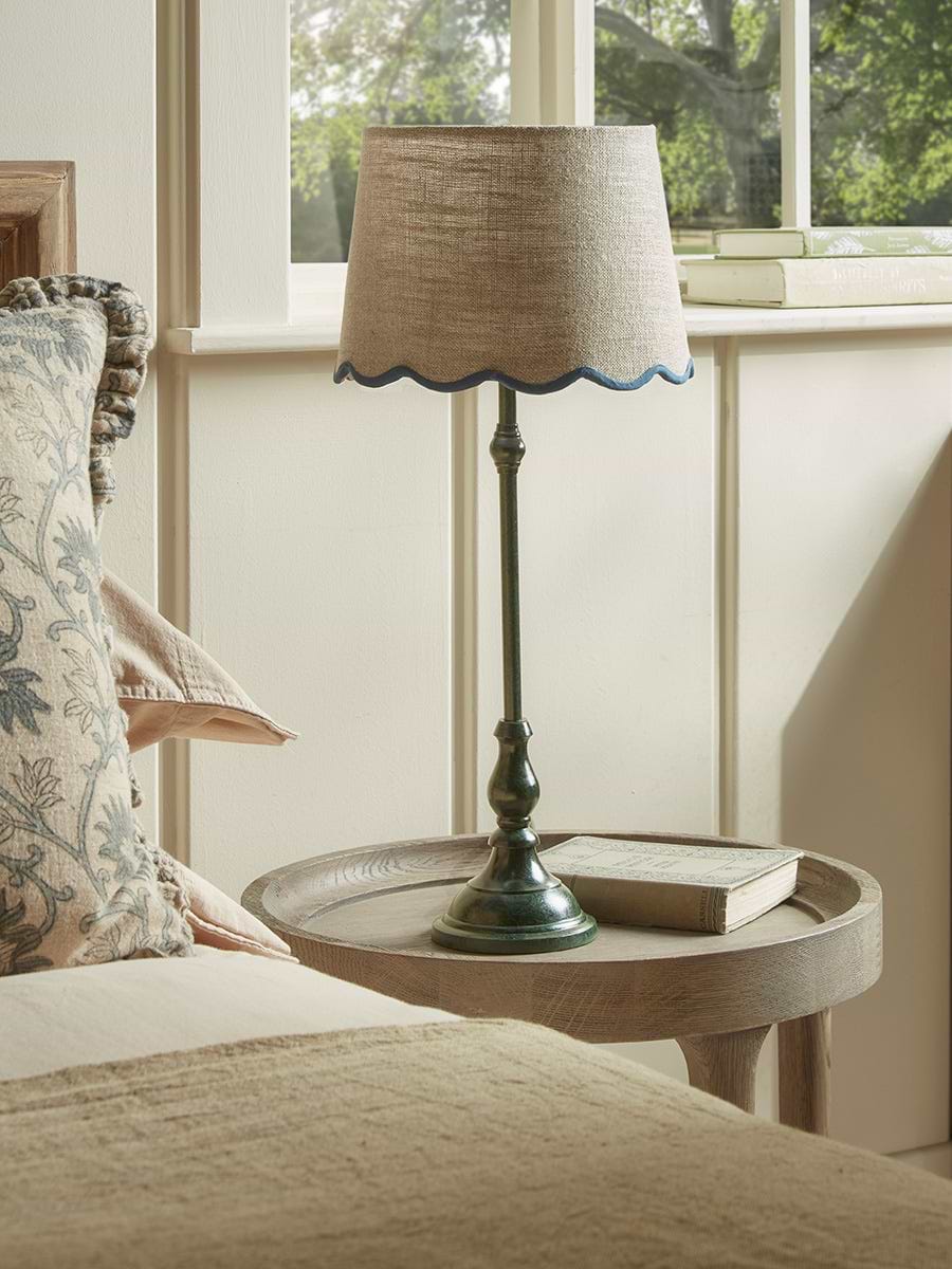Blue Scalloped Edge Table Lamp