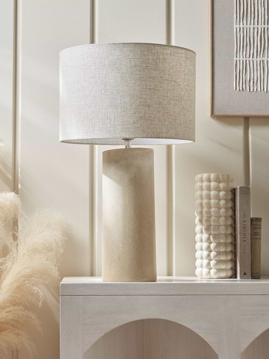 Travertine Effect Table Lamp