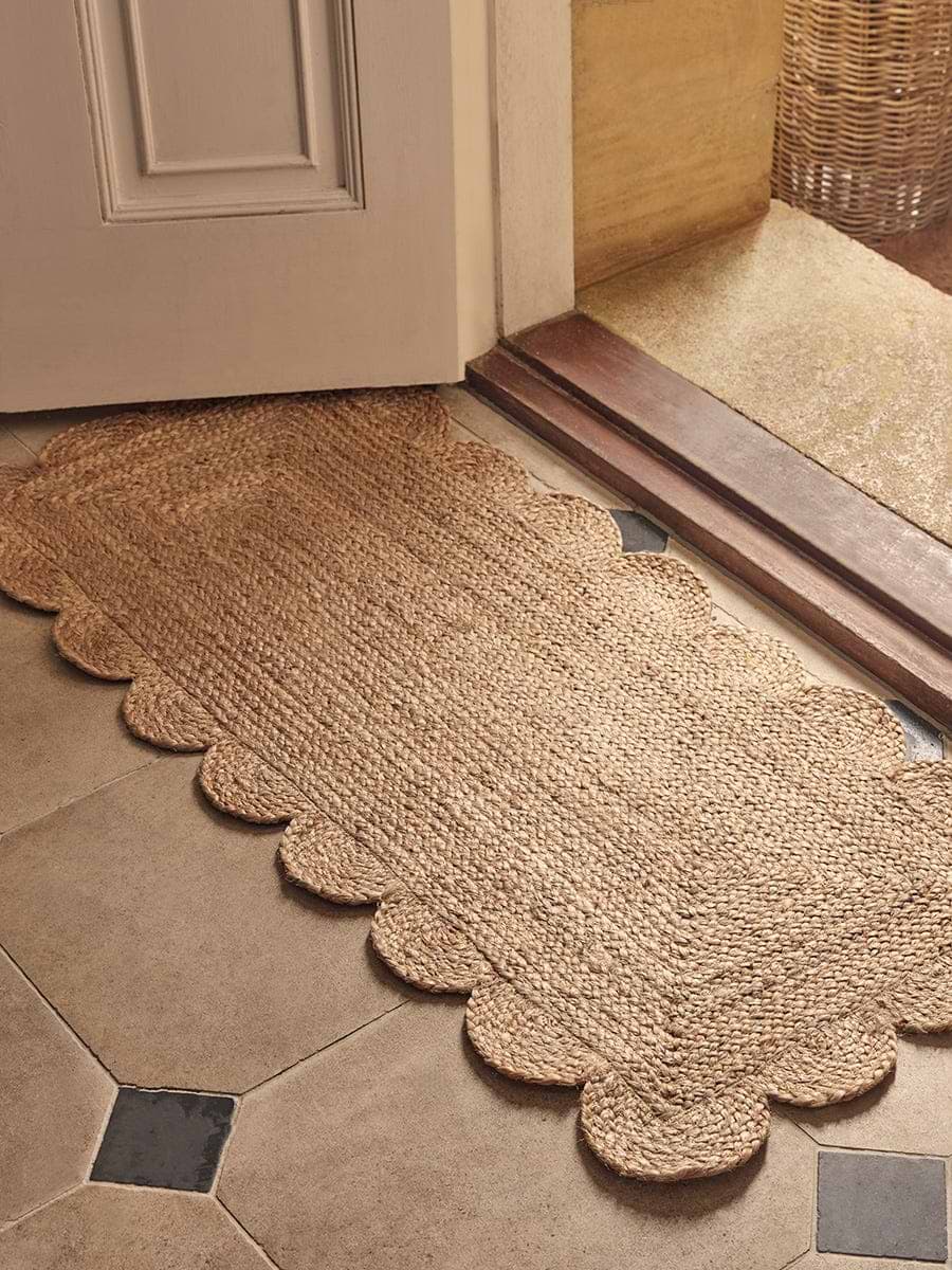 Scalloped Jute Doormat - Double