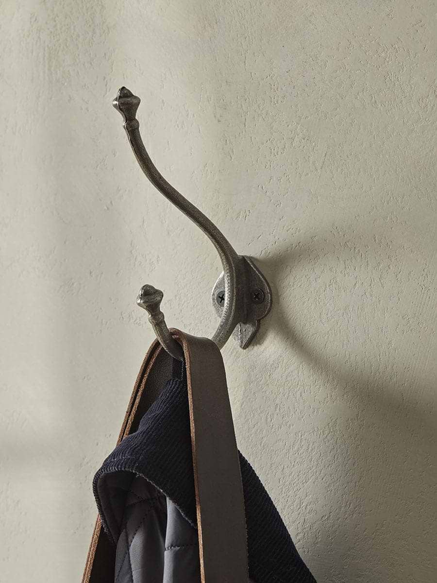 Decorative Double Coat Hook - Cast Iron
