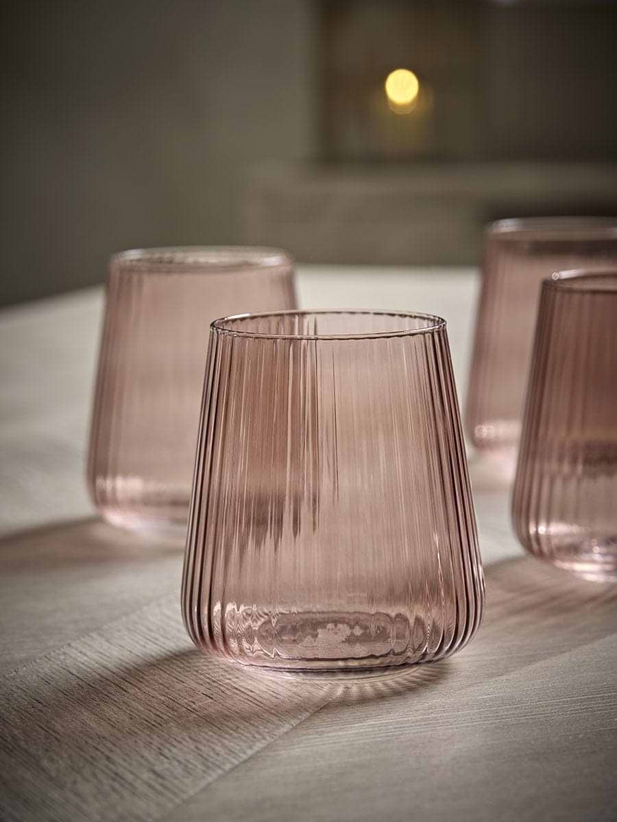 Four Fluted Tumblers - Pecan