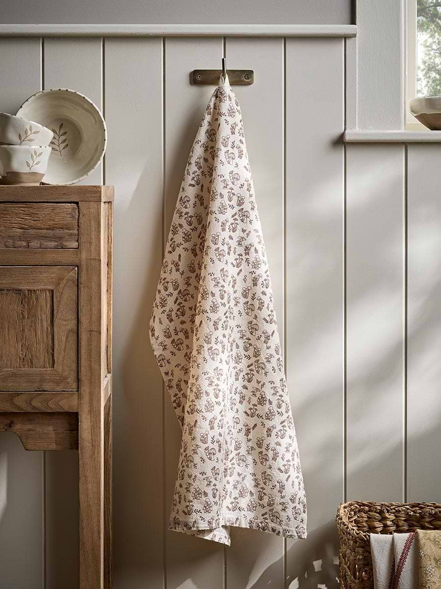 Cotton Tea Towel - Mushroom