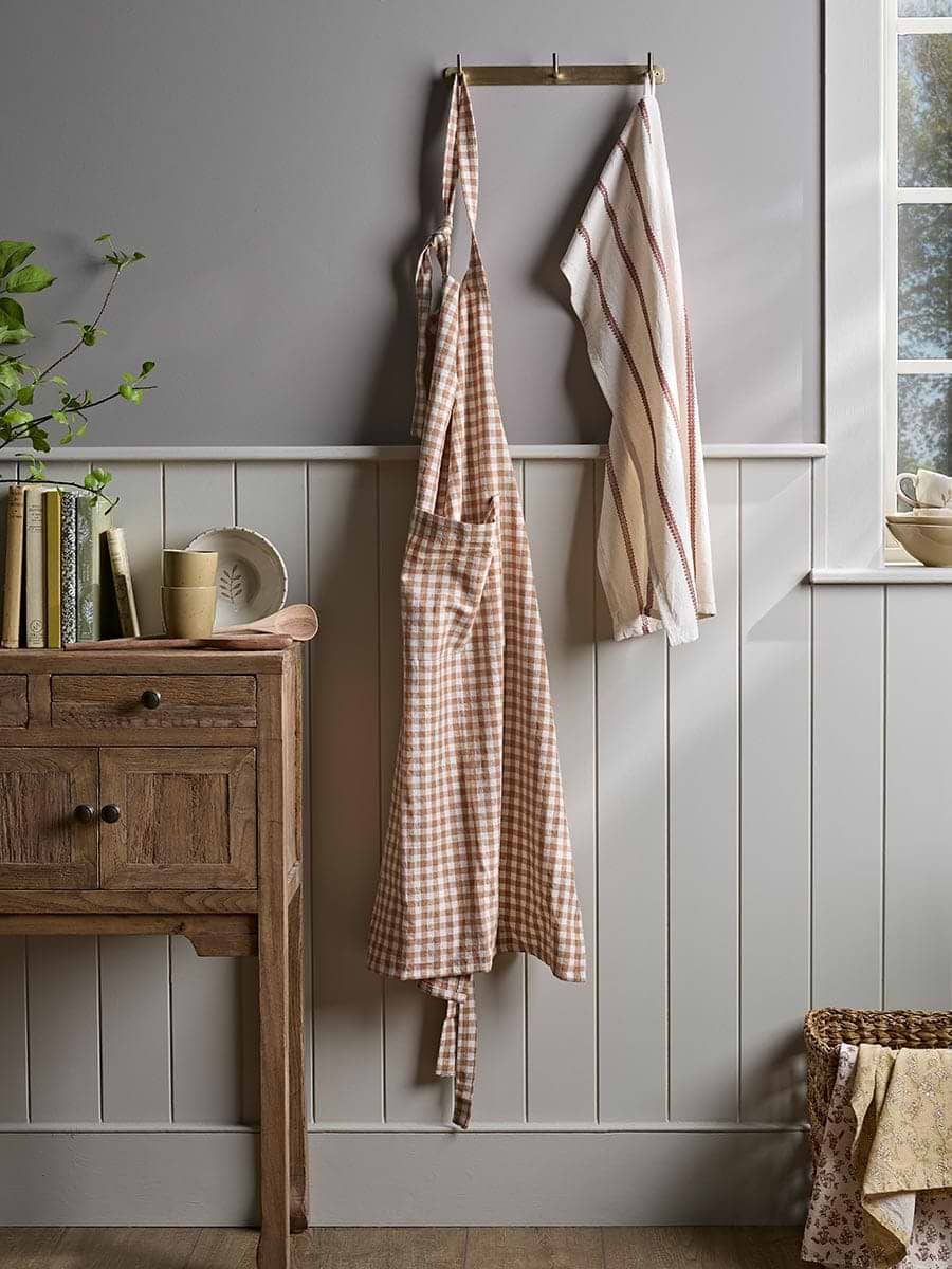 Classic Cotton Apron - Natural Check