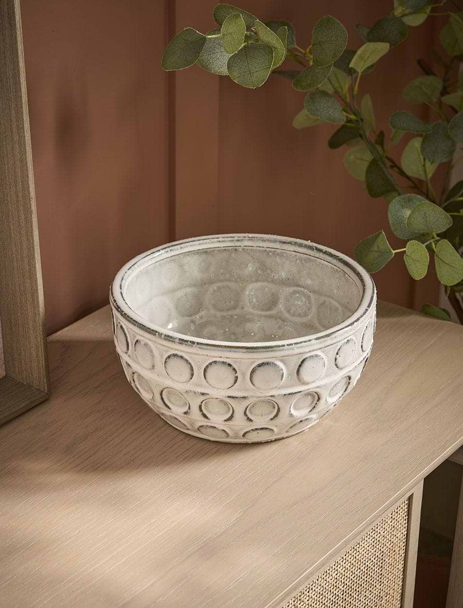 Dotted Embossed Ceramic Bowl