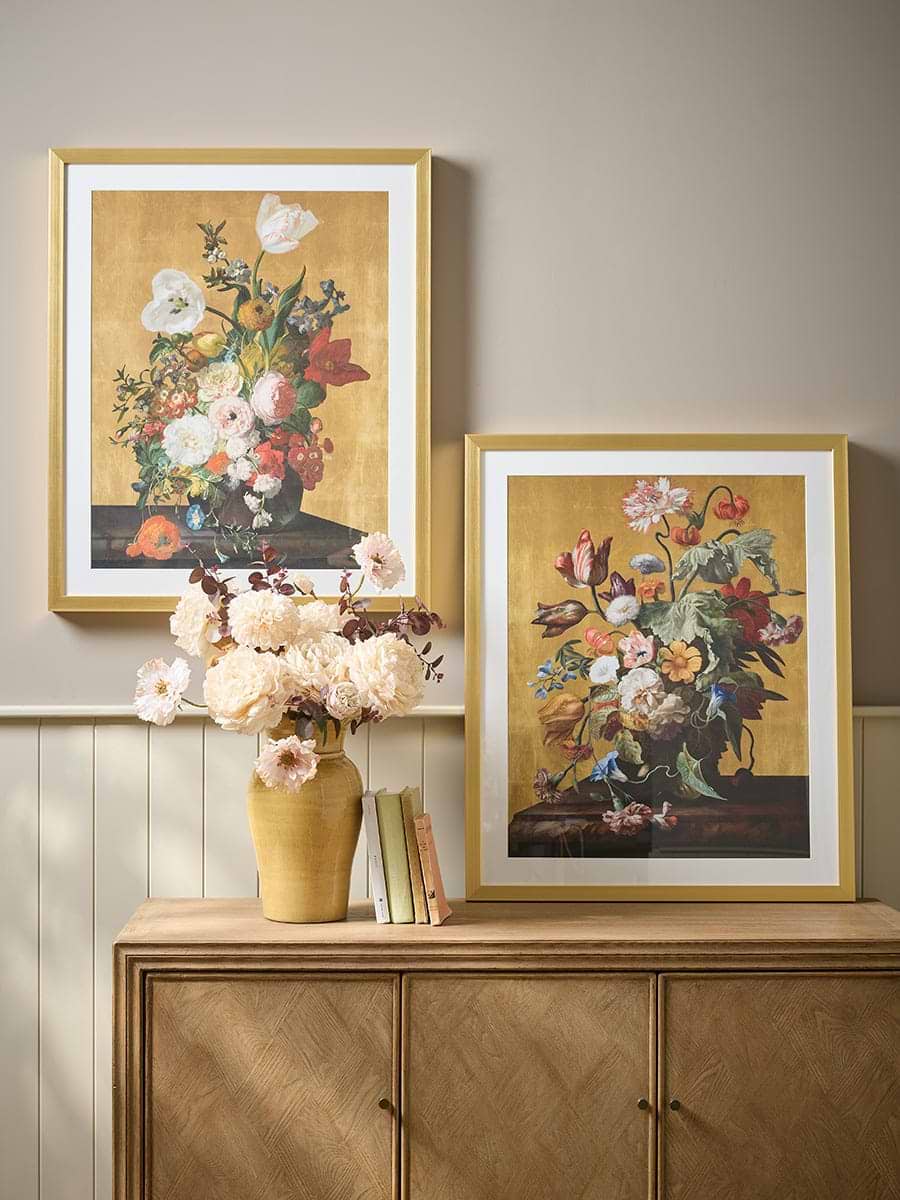 Two Framed Bright Floral Prints