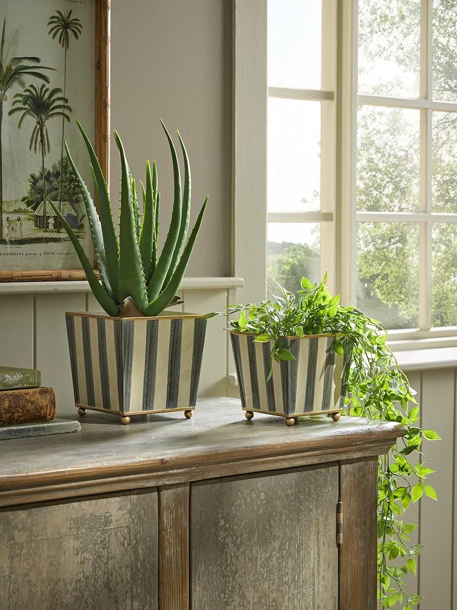 Monochrome Stripe Planters