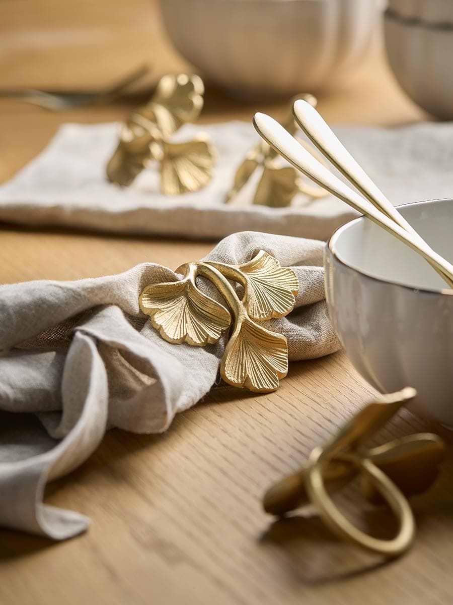 Four Ginko Napkin Rings