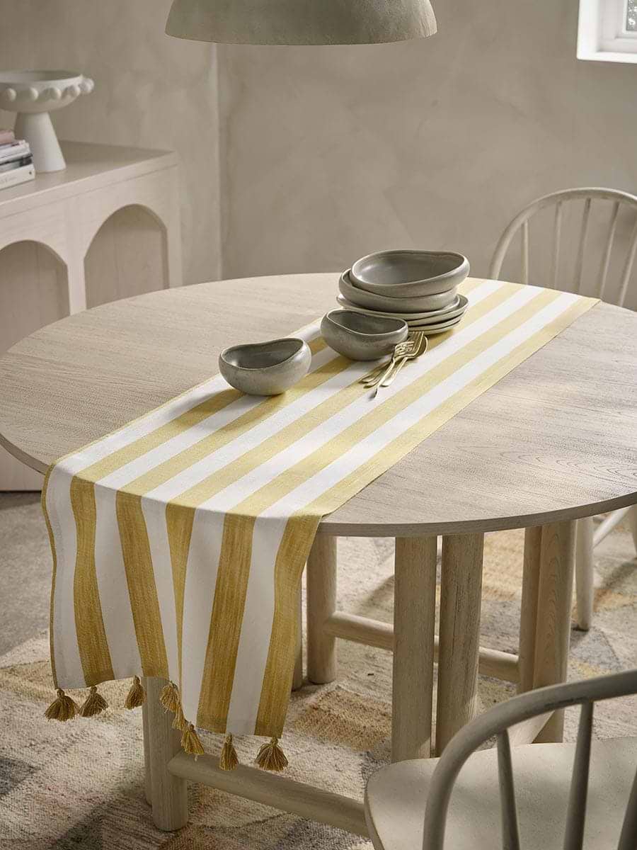 Cotton Runner- Ochre Stripe