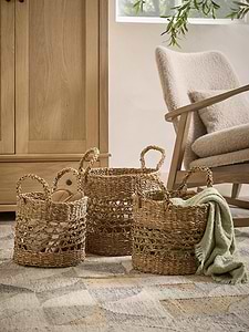 Three Seagrass Baskets
